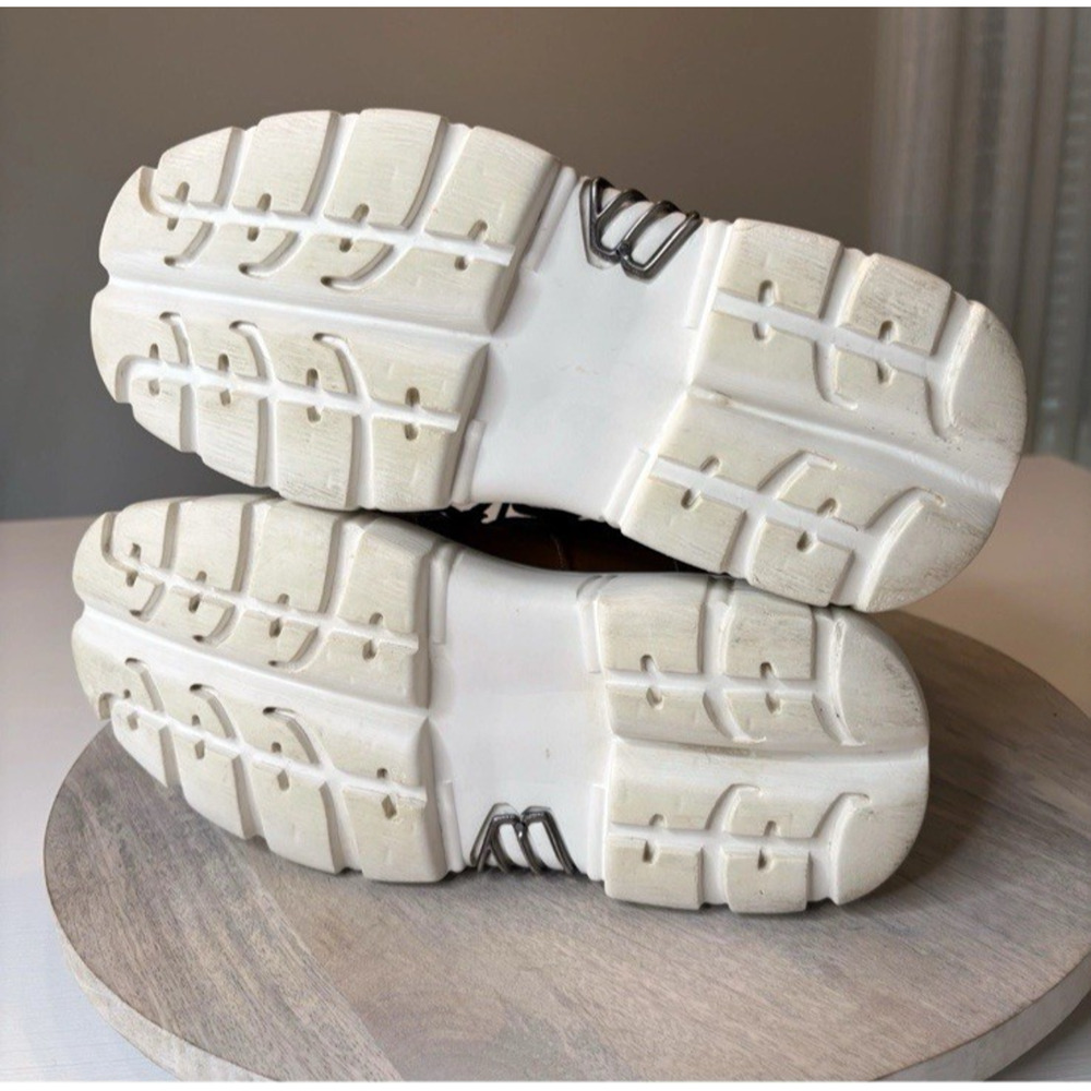 Goth Platform Boots – Brown Leather, Heavy Chunky Sole – Women’s 8.5 - Picture 9 of 9